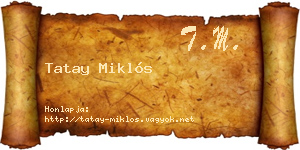 Tatay Miklós névjegykártya